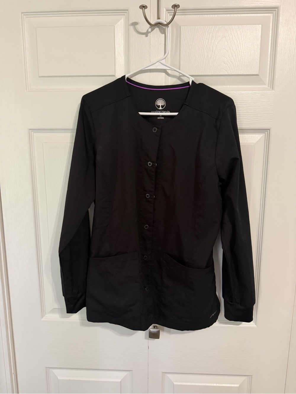 Healing Hands black scrub jacket